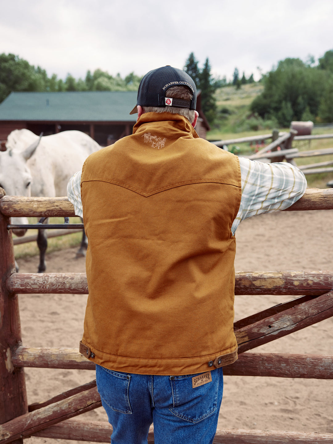 Zip Canvas Vest With Sherpa Lining - Schaefer Outfitter