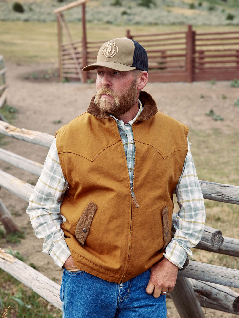 Zip Canvas Vest With Sherpa Lining - Schaefer Outfitter