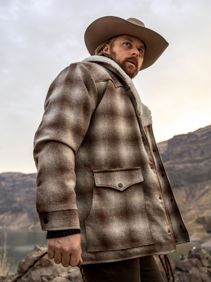 Wool Coat With Shearling Collar - Schaefer Outfitter