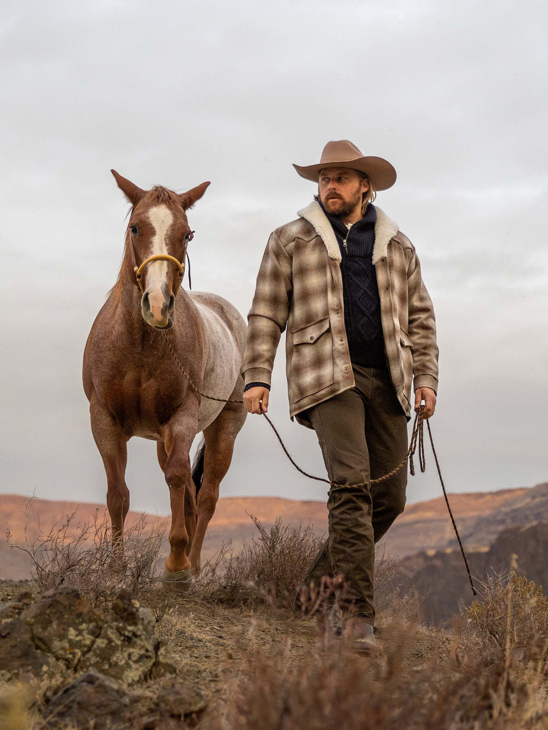 Wool Coat With Shearling Collar - Schaefer Outfitter