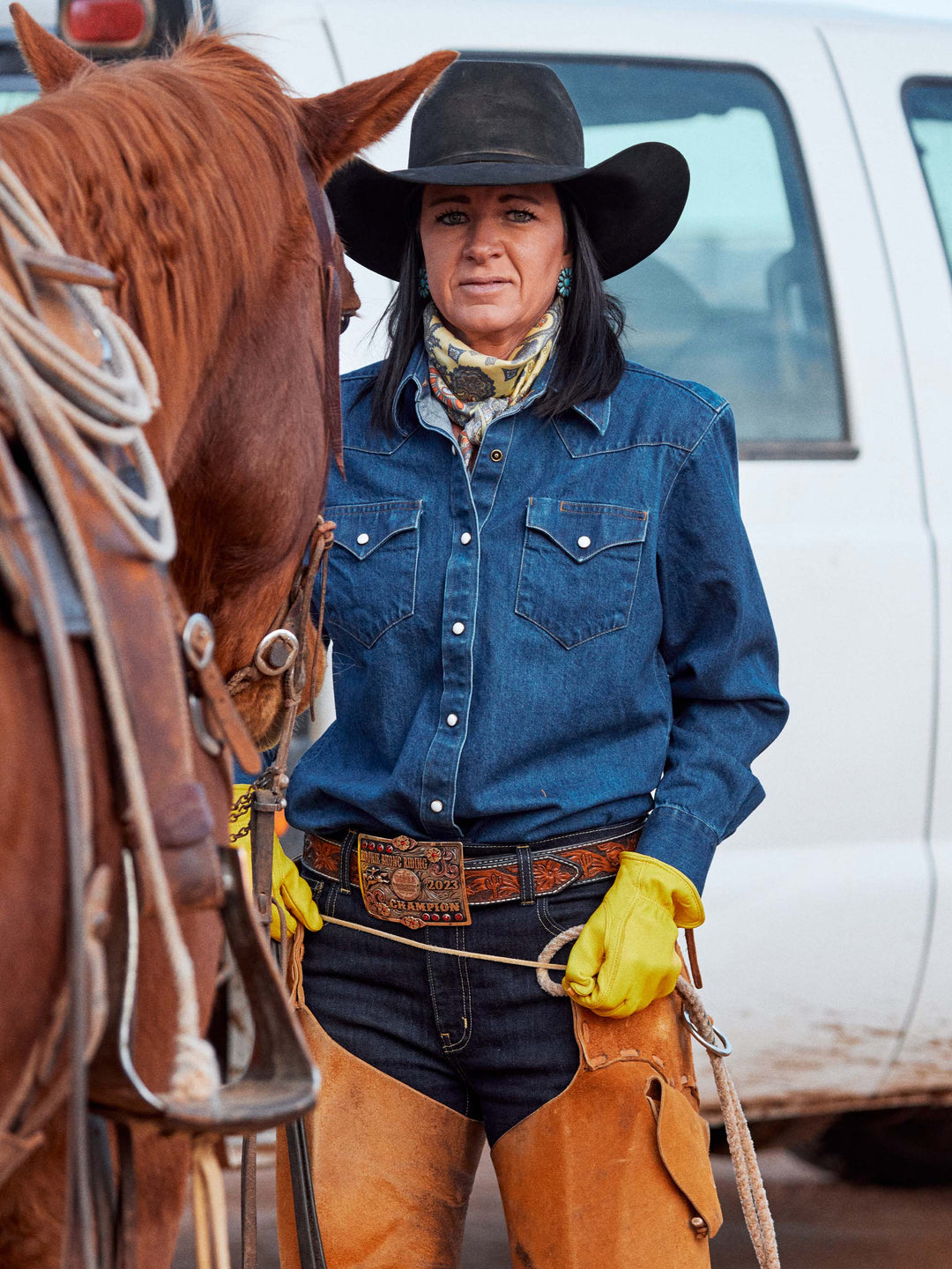Women's Western Denim Pearl Snap - Schaefer Outfitter