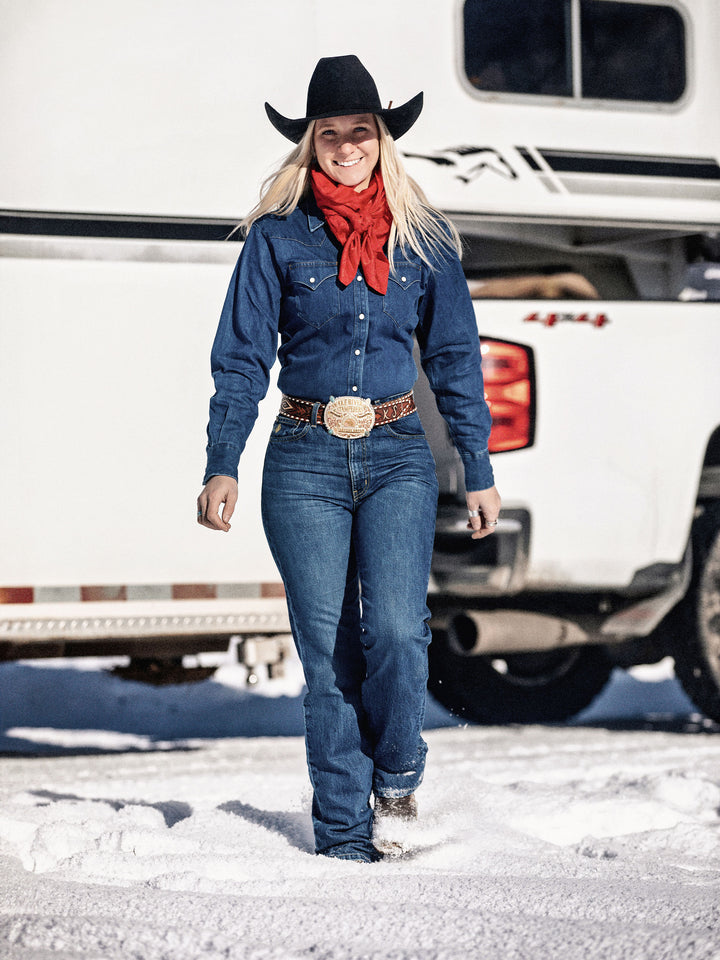 Women's Western Denim Pearl Snap - Schaefer Outfitter