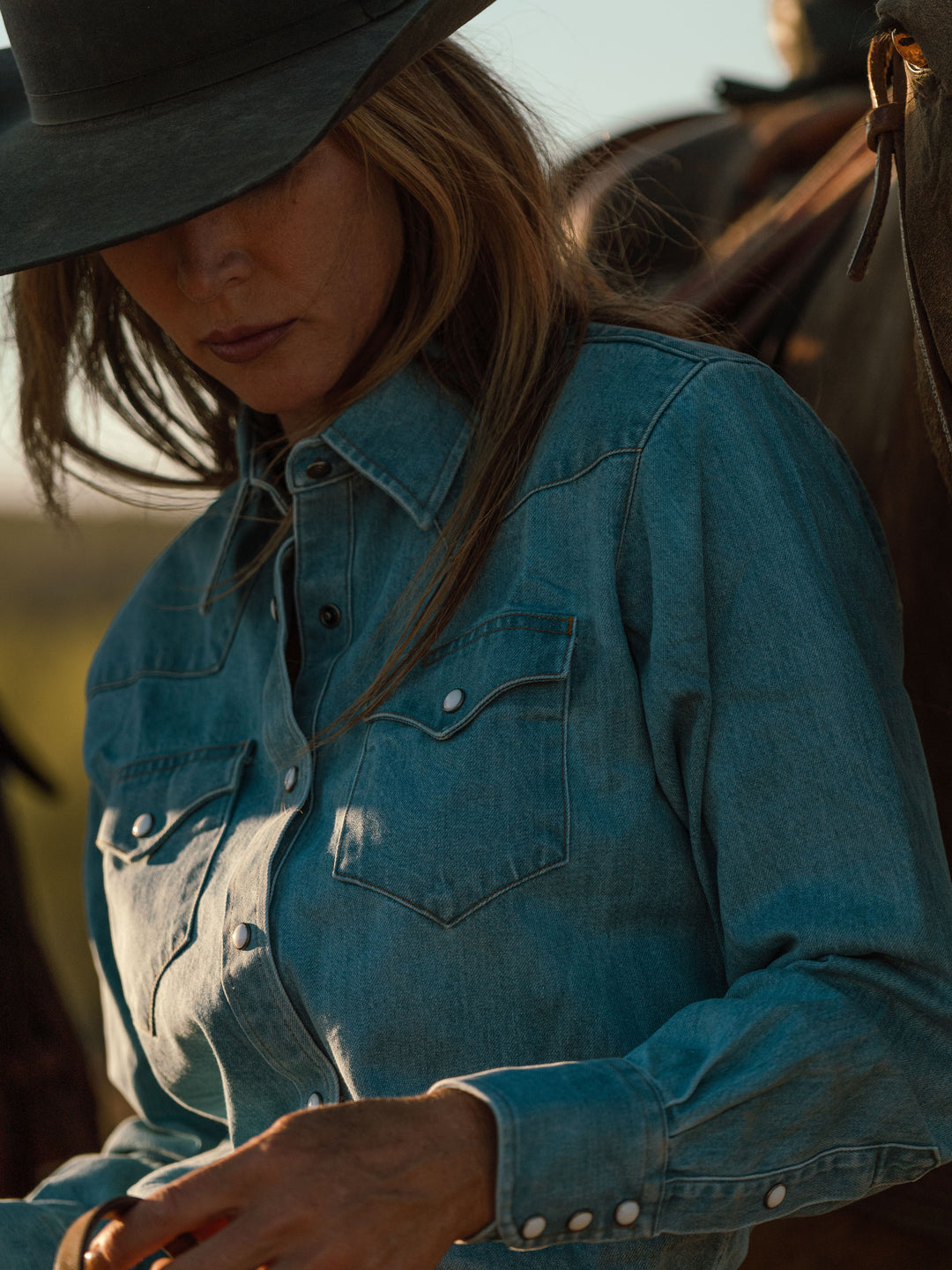 Women's Western Denim Pearl Snap - Schaefer Outfitter
