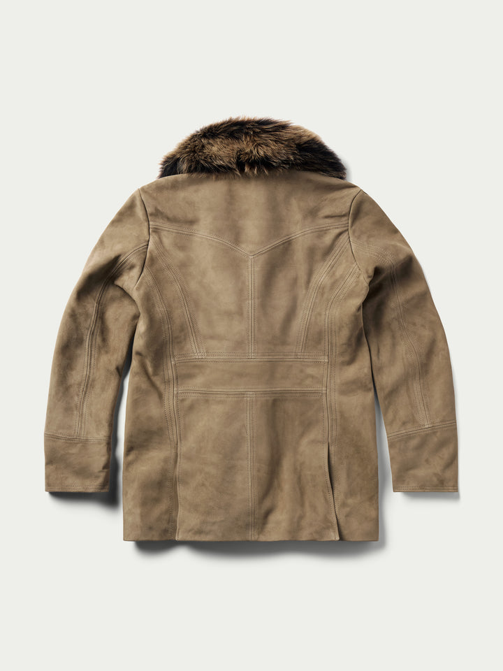Women's Suede Coat With Toscana Shearling Collar - Schaefer Outfitter
