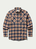 Flannel button-down shirt in multicolor plaid with two chest pockets and long sleeves.