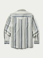 Western stretch snap shirt with vertical stripe back and snap-button closure