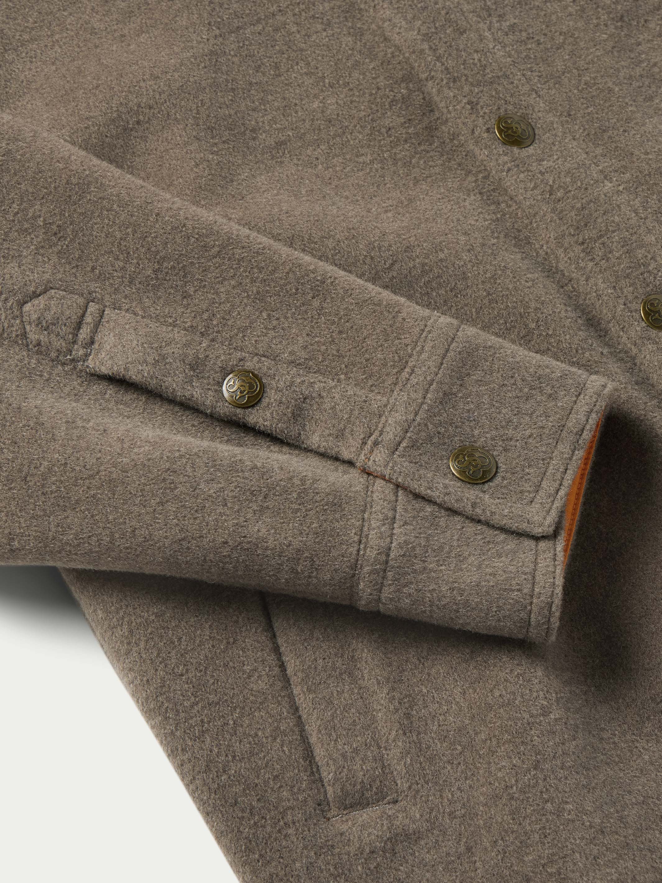 VESP WOOL SHIRTS JACKET ブラウン M Splittable Wool-Blend Shirt Jacket in Jackets & Outerwear