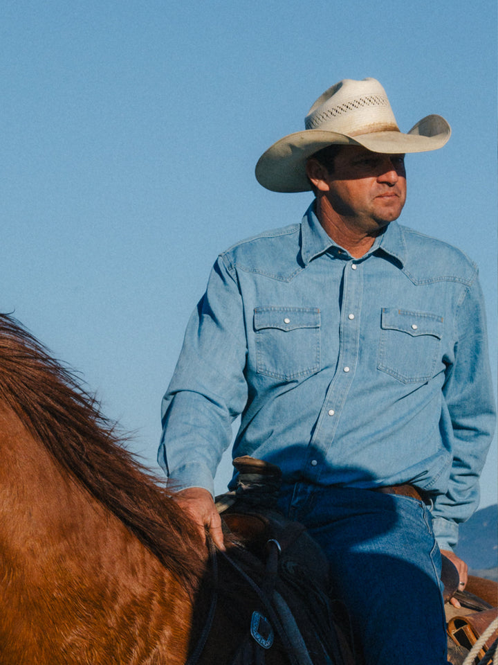 Classic Western Denim Snap Shirt