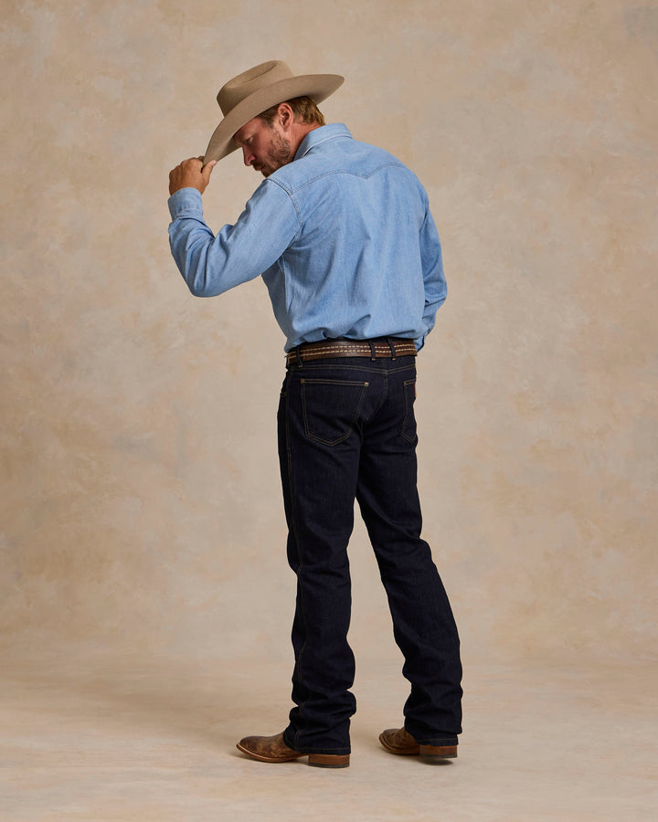 Classic Western Denim Snap Shirt