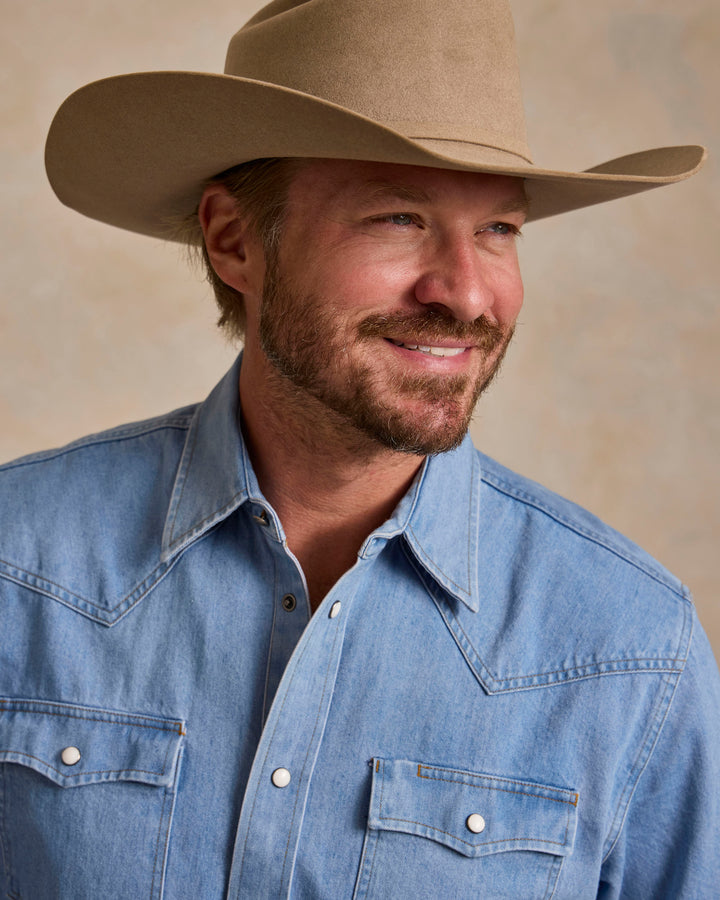 Classic Western Denim Snap Shirt
