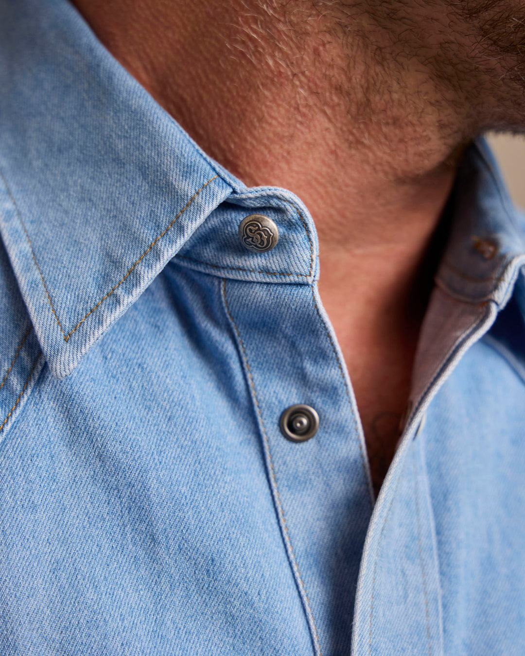 Classic Western Denim Snap Shirt