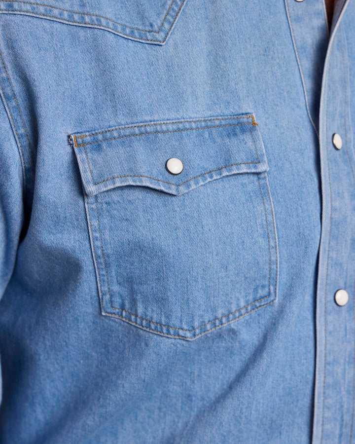 Classic Western Denim Snap Shirt