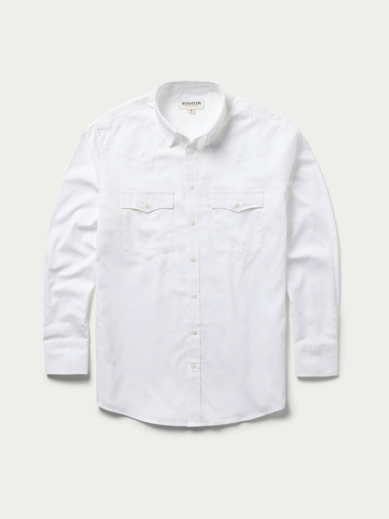 Classic Western Pinpoint Button-Down, White / S