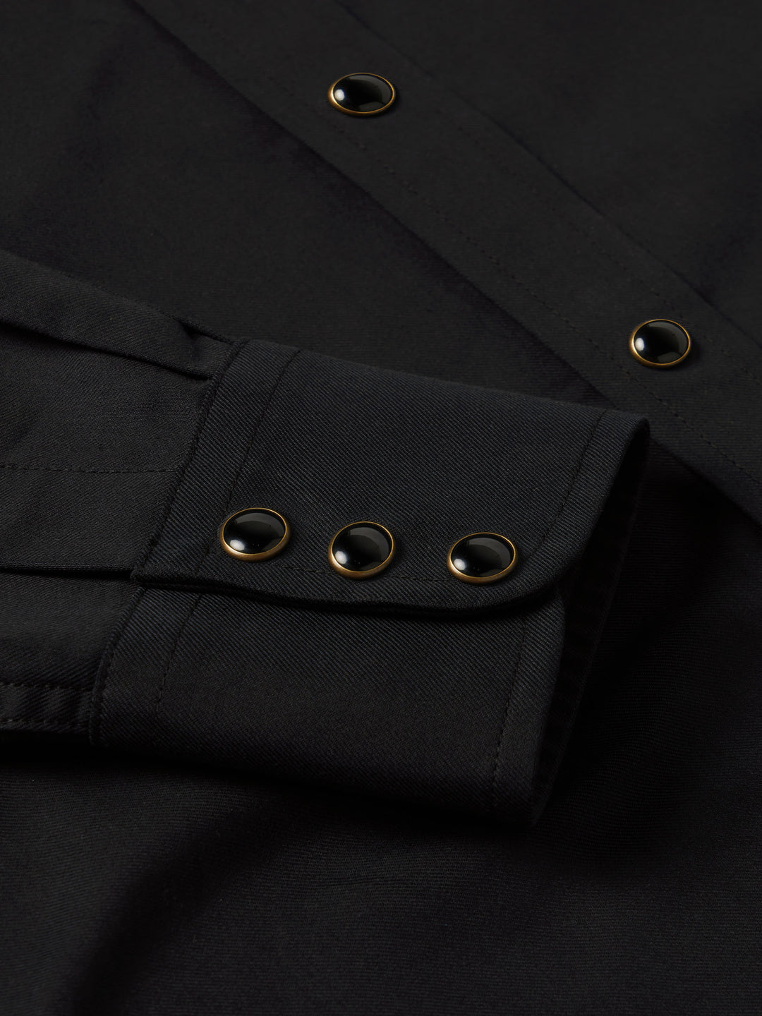 black dress shirt buttons Short Sleeve Dress Shirt - Gold