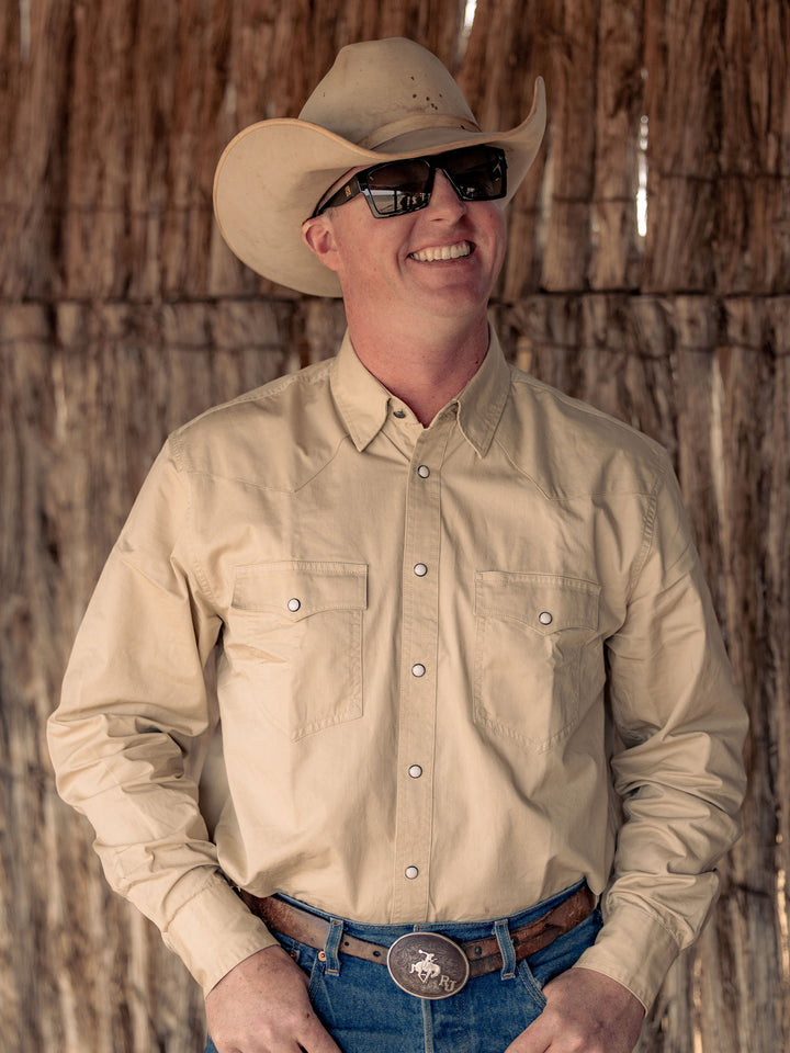 Slub Twill Shirt with Snaps