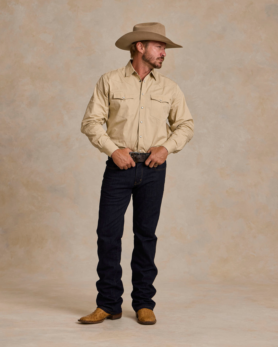 Slub Twill Shirt with Snaps