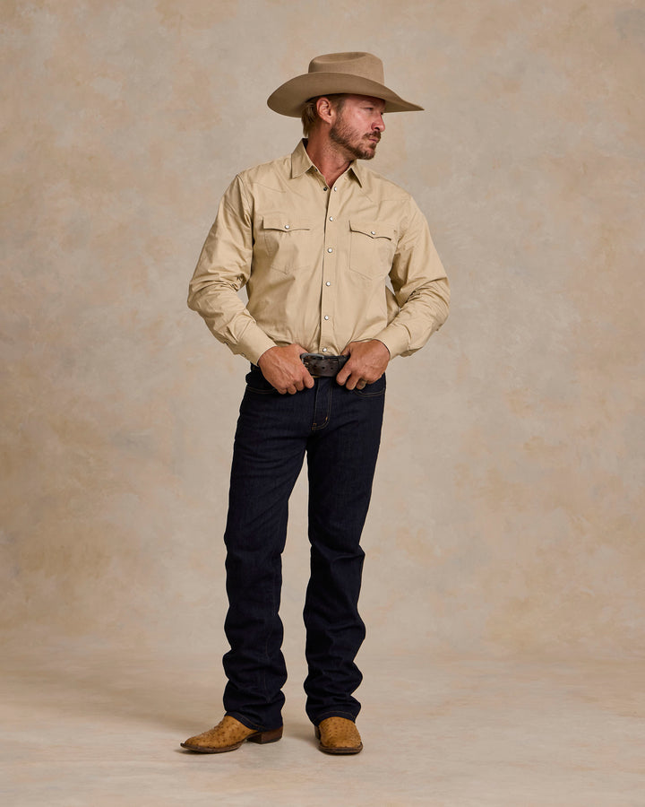 Slub Twill Shirt with Snaps