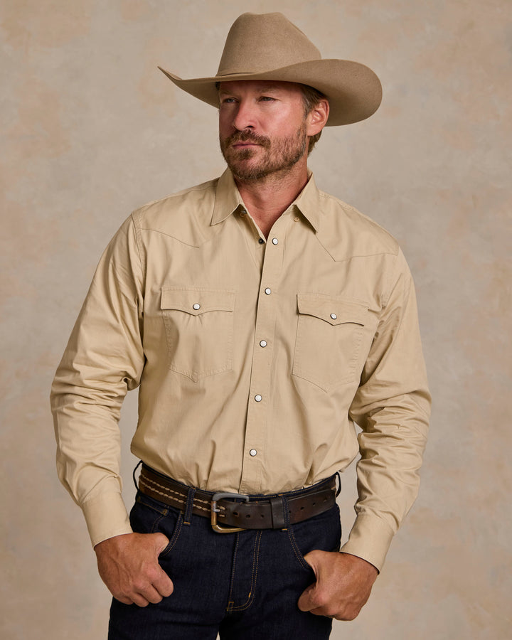 Slub Twill Shirt with Snaps