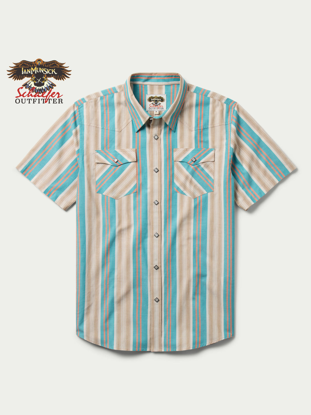 IAN MUNSICK x SCHAEFER OUTFITTER SHORT SLEEVE VINTAGE COTTON PEARL SNAP - Schaefer Outfitter