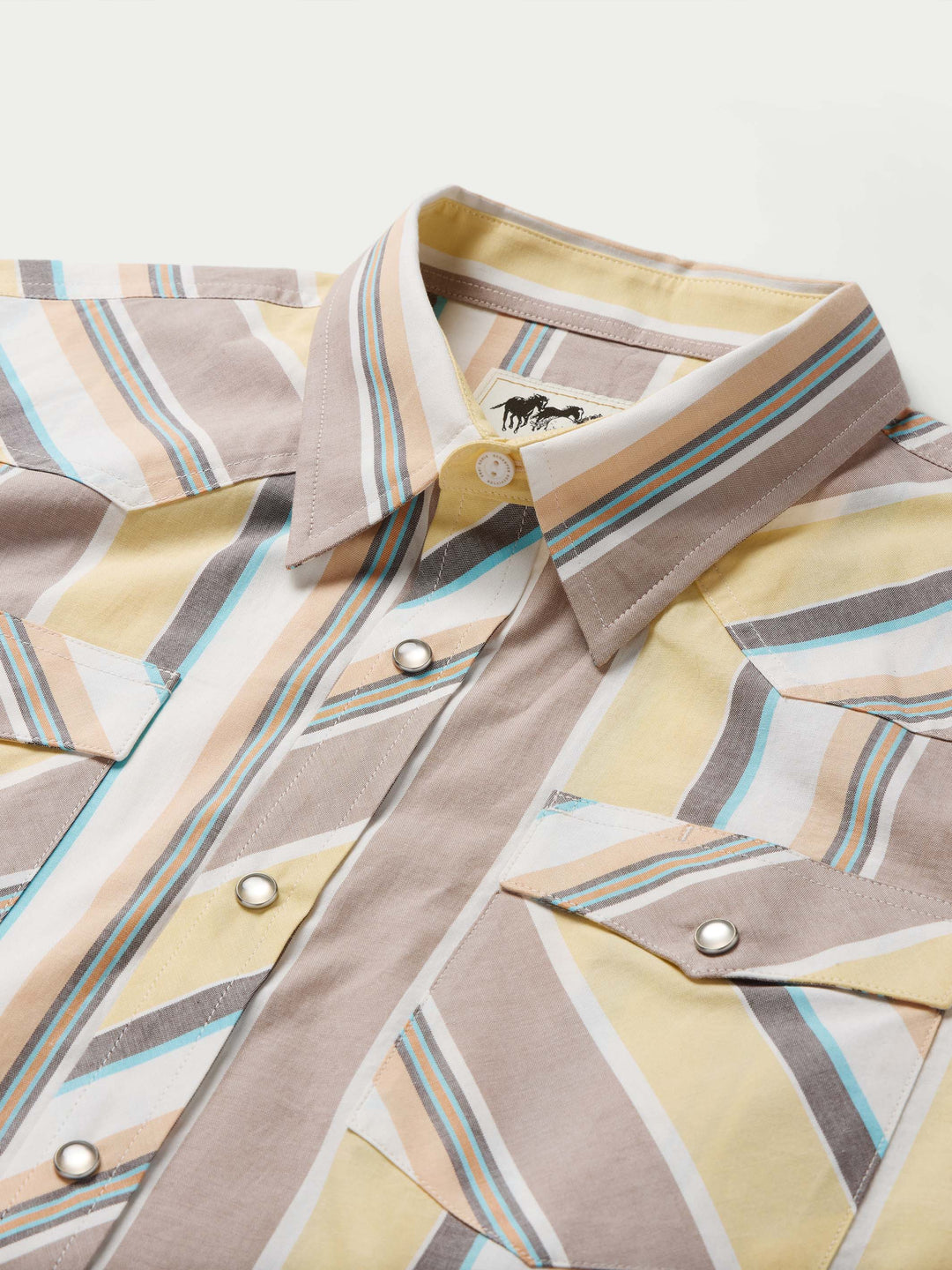 Short Sleeve Vintage Cotton Pearl Snap