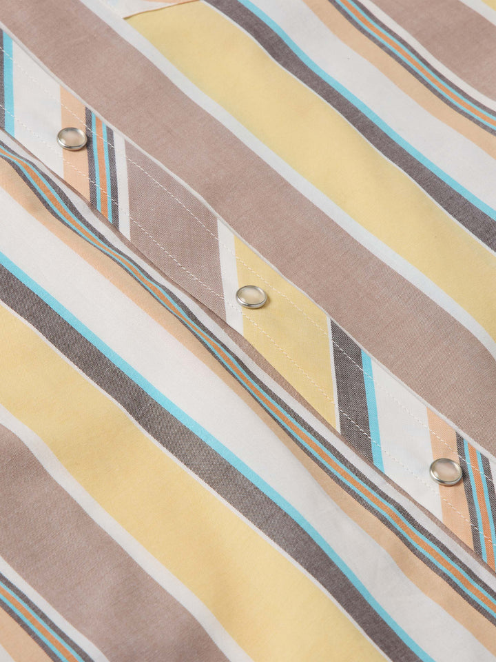 Short Sleeve Vintage Cotton Pearl Snap