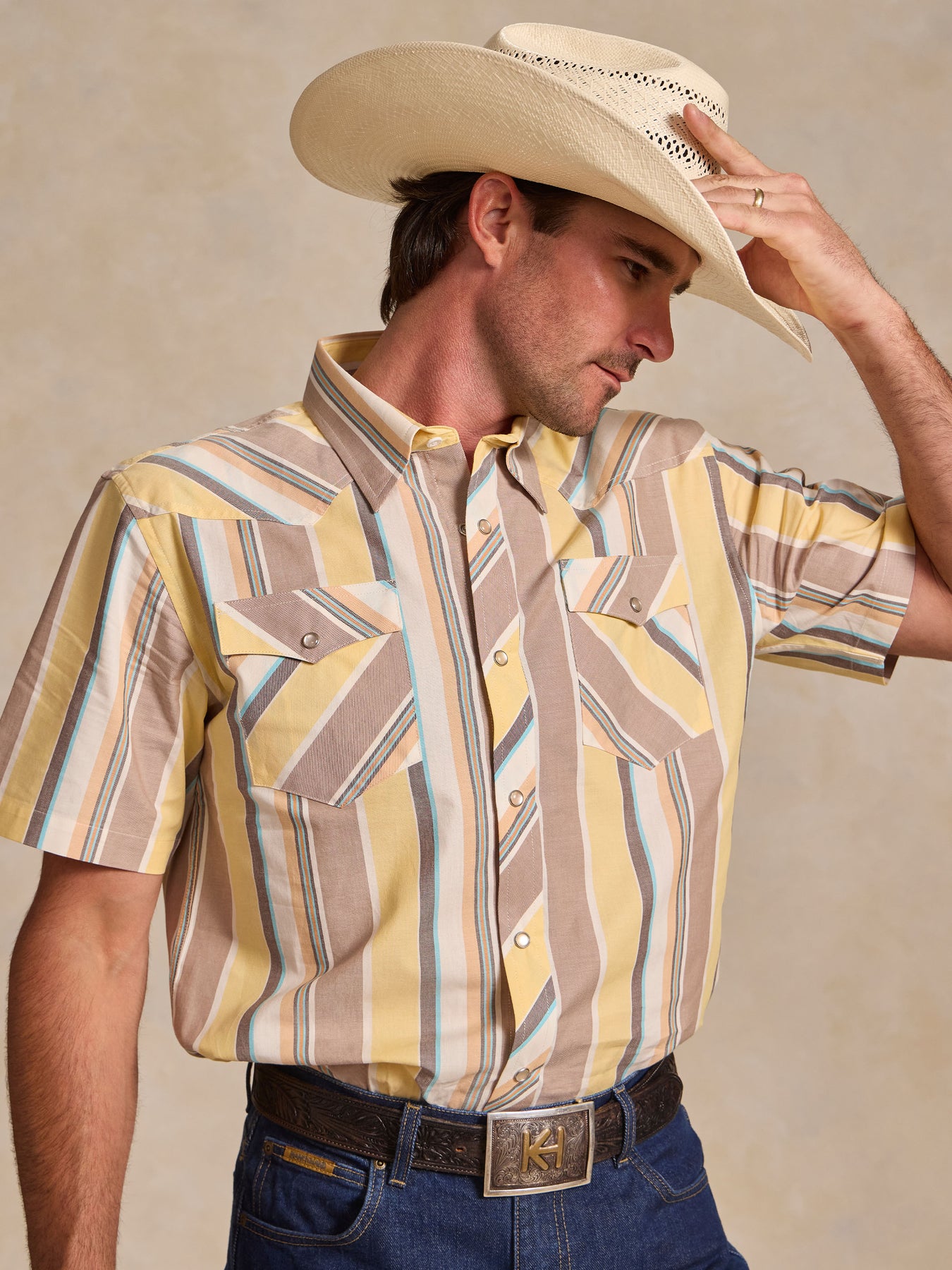 MOL　snap shirt Men's Cinch Short Sleeve Camp Pearl Snap Shirt – Frey Outfitters