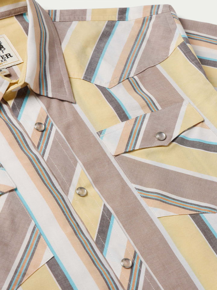 Short Sleeve Vintage Cotton Pearl Snap