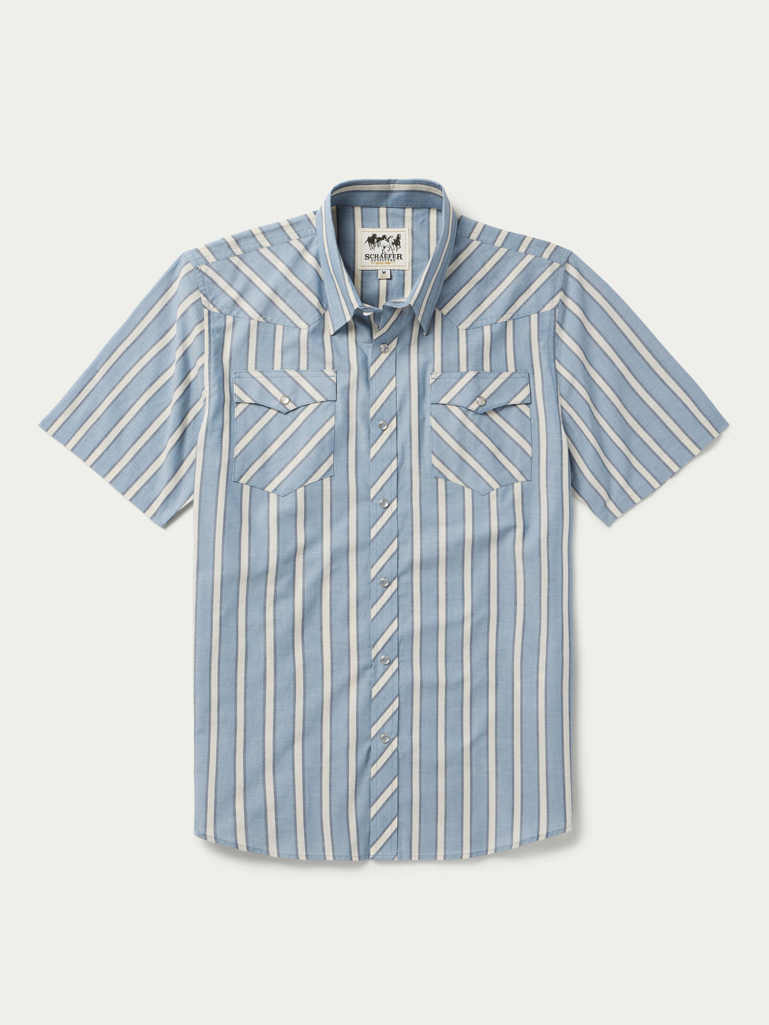 Short Sleeve Vintage Cotton Pearl Snap, River Oaks / S Short Sleeve Vintage Cotton Pearl Snap, River Oaks / S