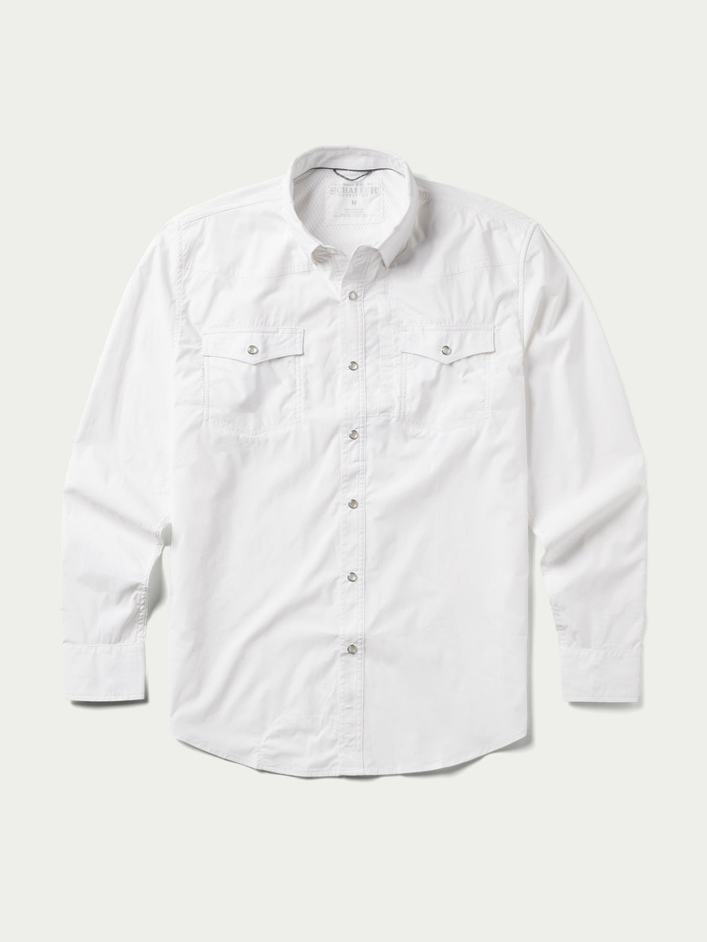 White western snap button guide shirt with two chest flap pockets and button front