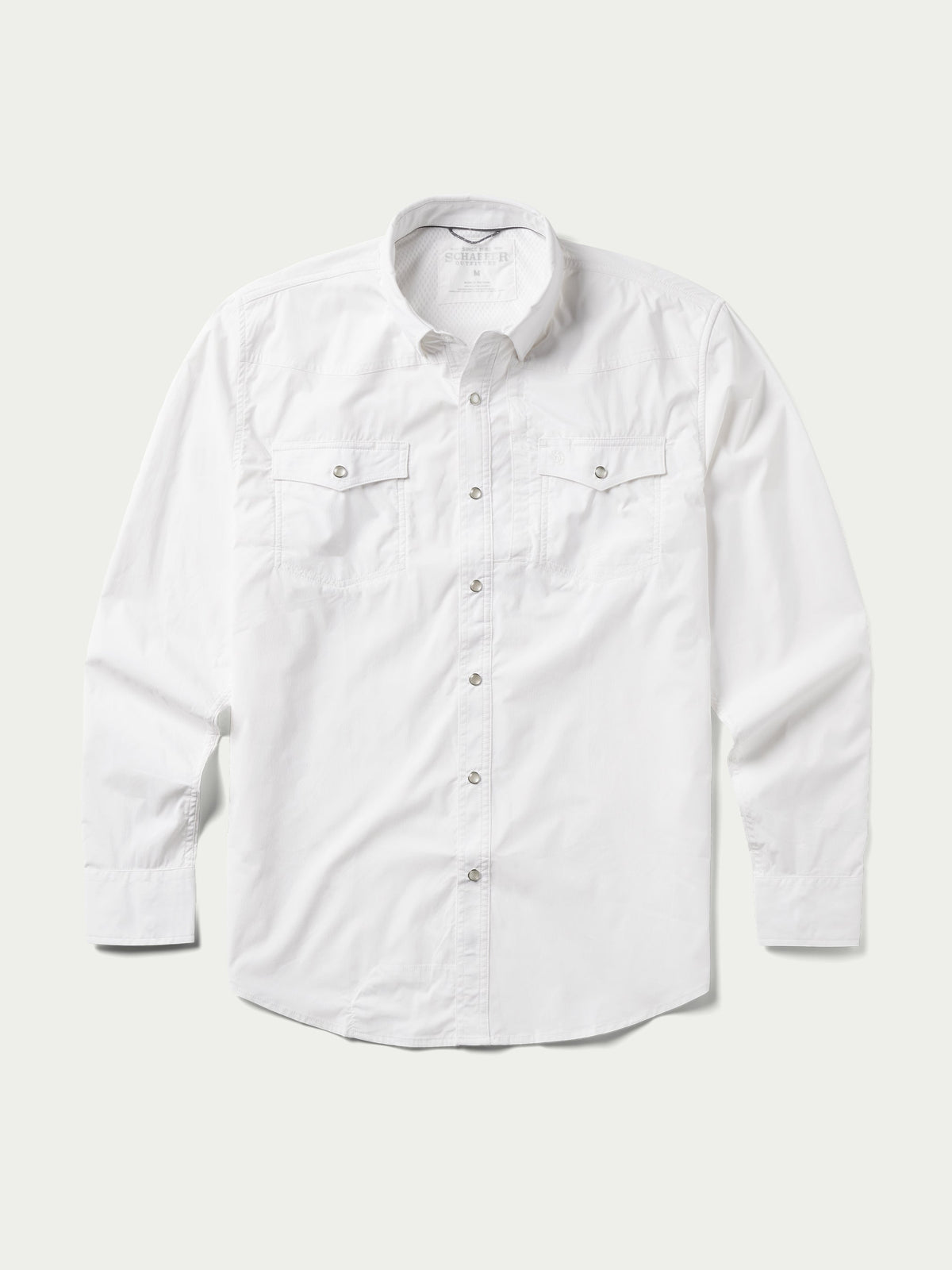 White western snap button guide shirt with two chest flap pockets and button front