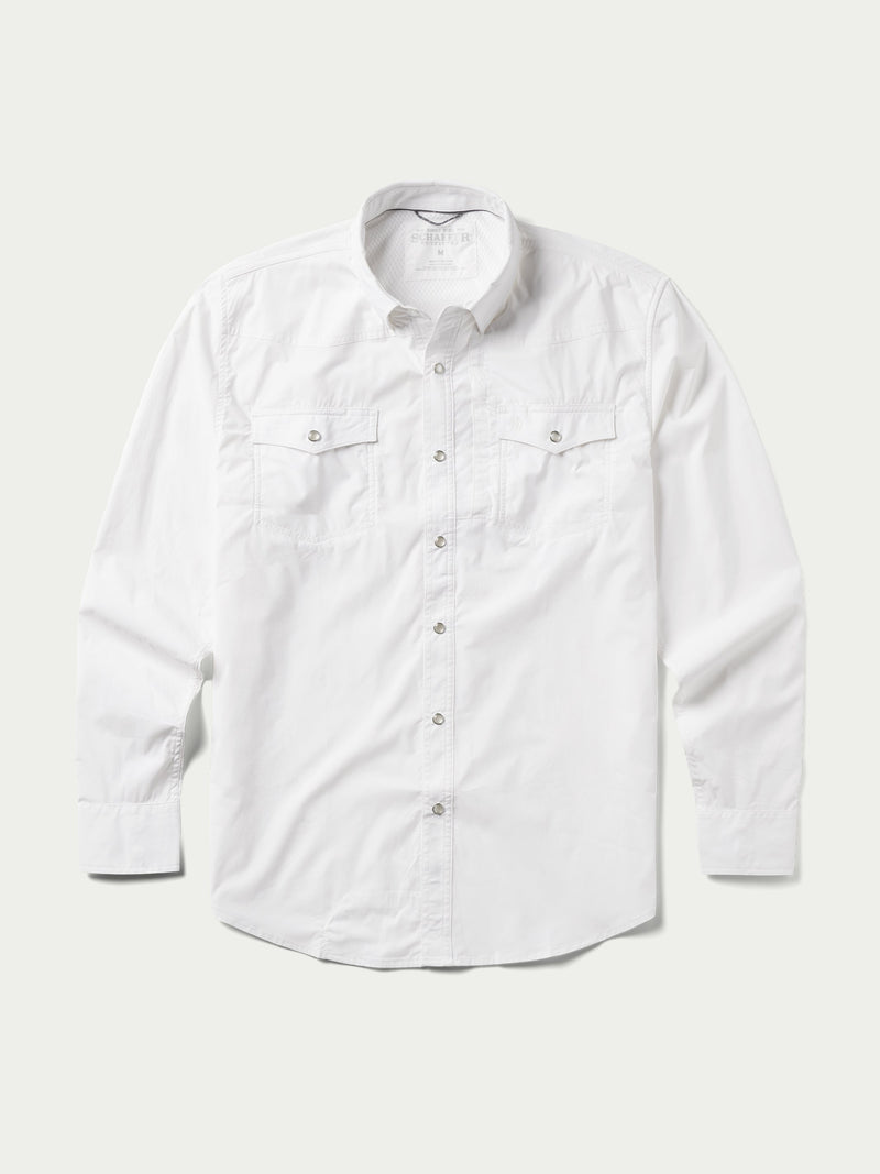 White western snap button guide shirt with two chest flap pockets and button front