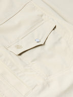 Khaki Western snap shirt chest pocket with snap tab and small stitched emblem