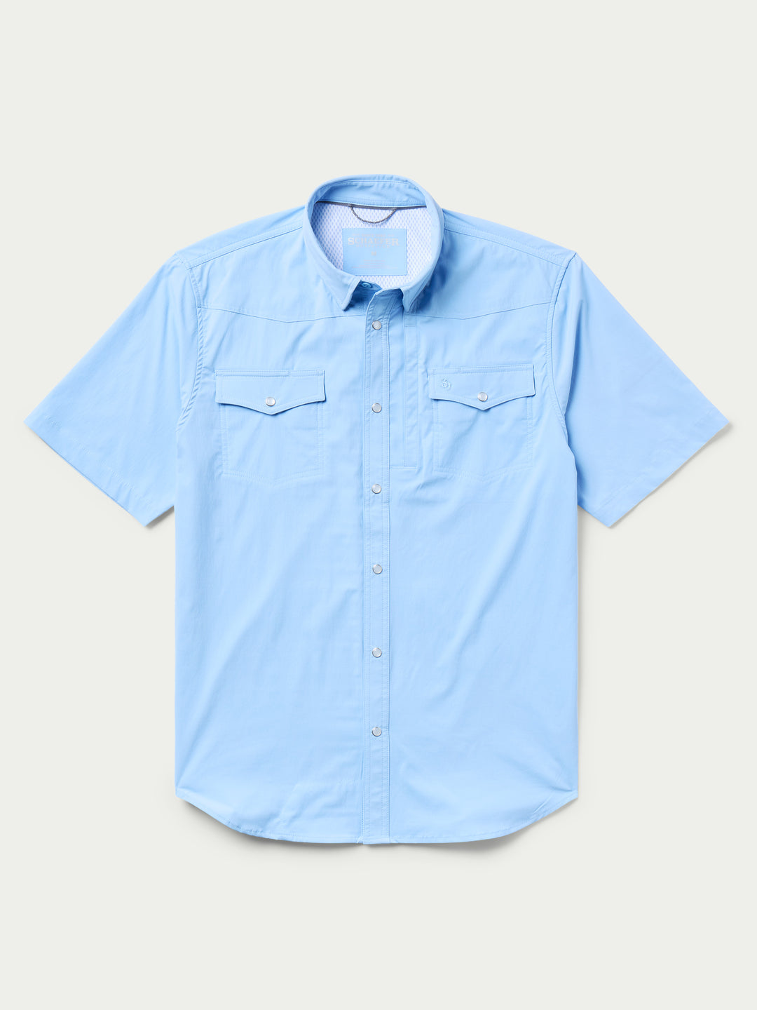 Short Sleeve RangeTek Western Guide Snap Shirt, Sky / M