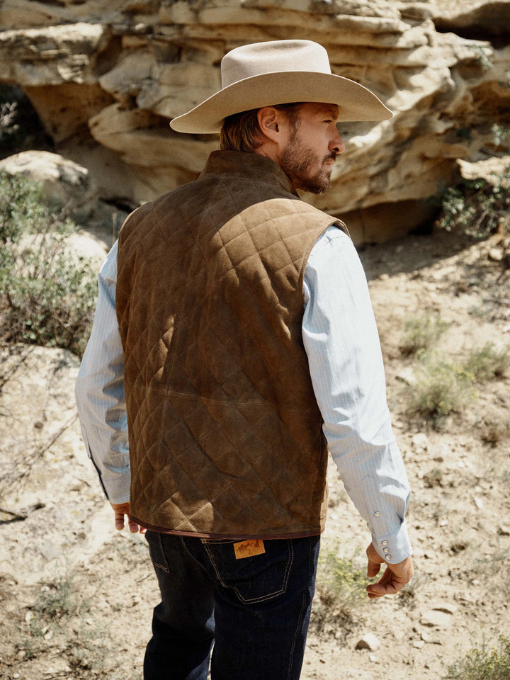 STOCKTON QUILTED SUEDE VEST - Schaefer Outfitter