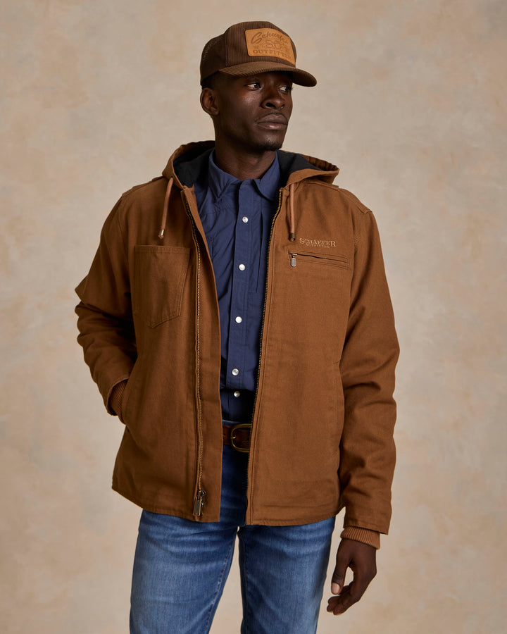 Hooded Zip Canvas Jacket