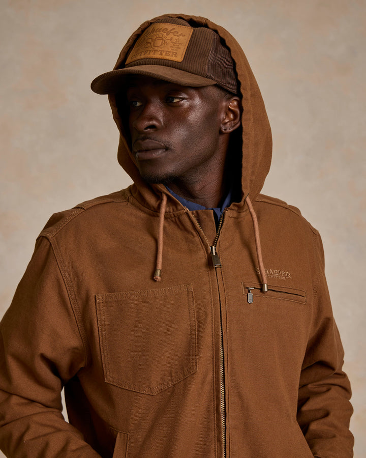 Hooded Zip Canvas Jacket