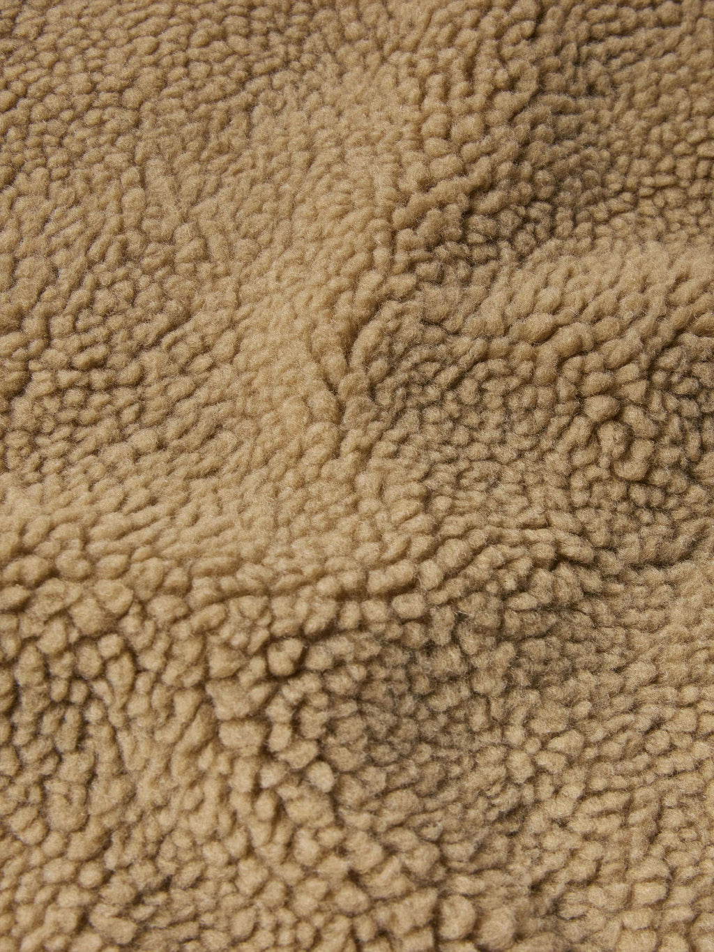 Taupe sherpa fleece texture close-up