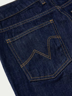 Catherine Jean dark denim jeans with contrast-stitched western pockets and belt loops
