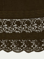 Olive lace hem trim with scalloped crochet pattern