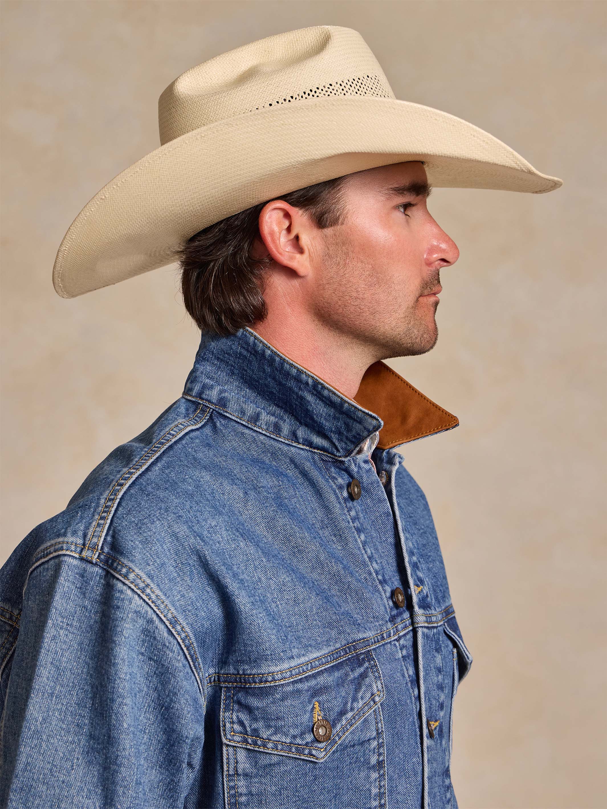 Legend Denim Jacket | Men's Western Jean Jacket with Leather