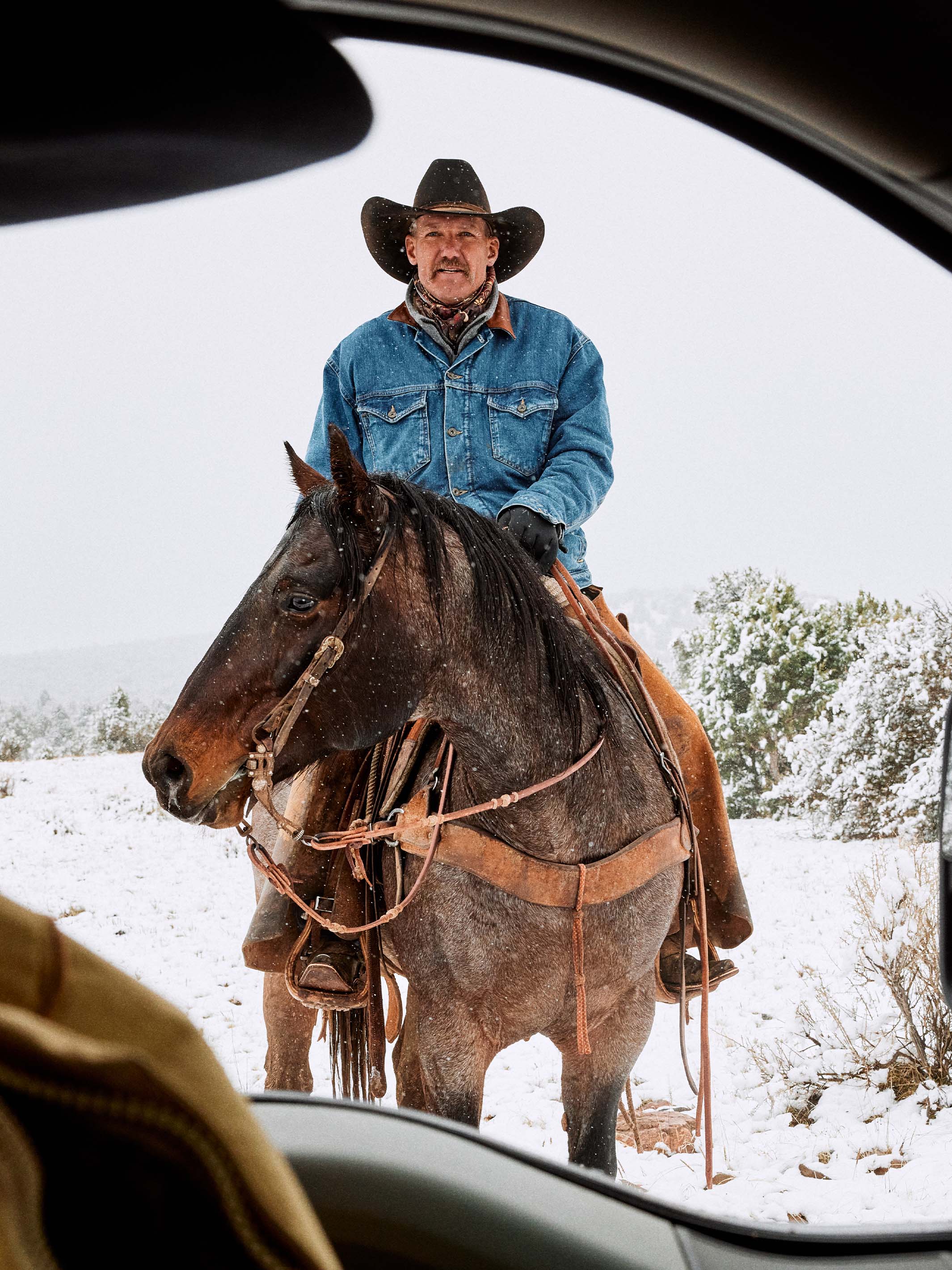 Cowboy jean jacket with fur hotsell