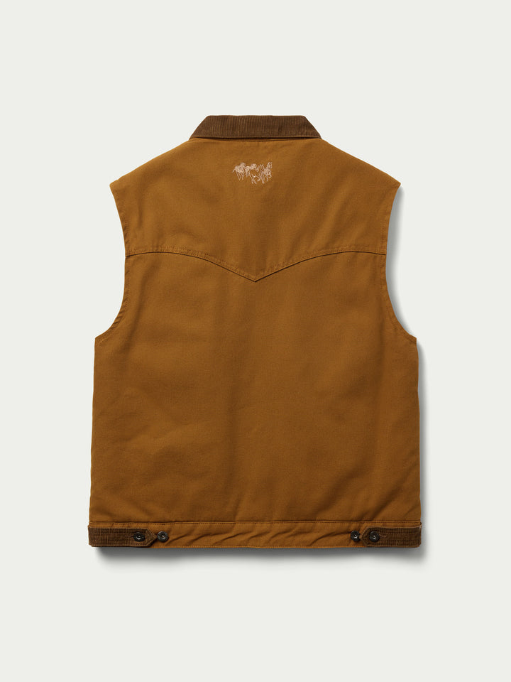 Zip Canvas Vest With Sherpa Lining