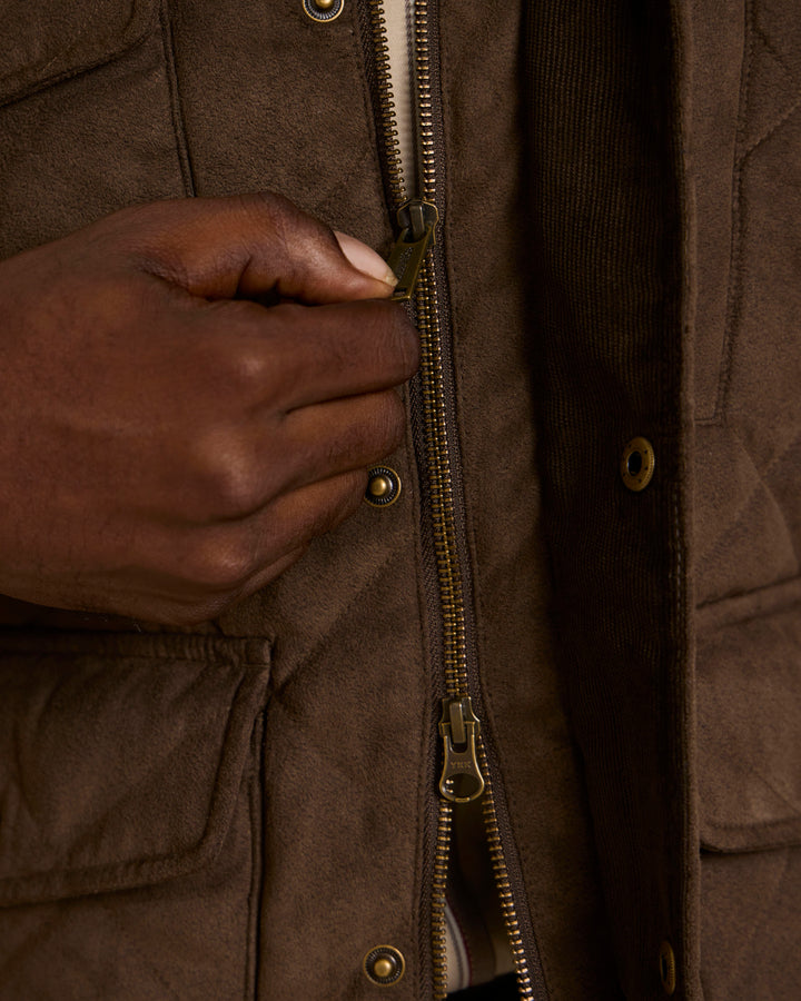 Quilted Microsuede Jacket