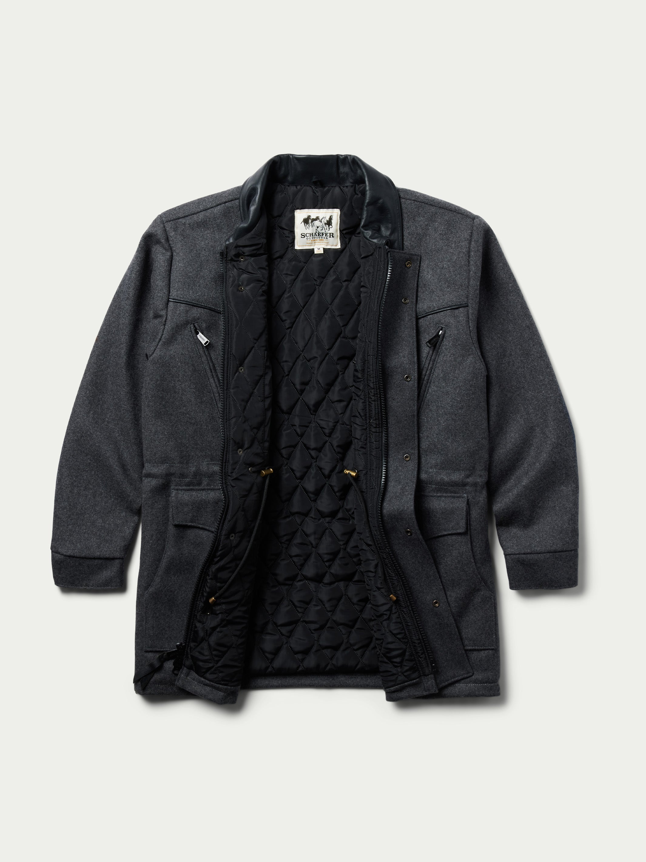 ◆SATUR◆ Hairy Wool Blend Trucker Jacket Classic Charcoal S Cattle King Wool Coat | Schaefer Outfitter