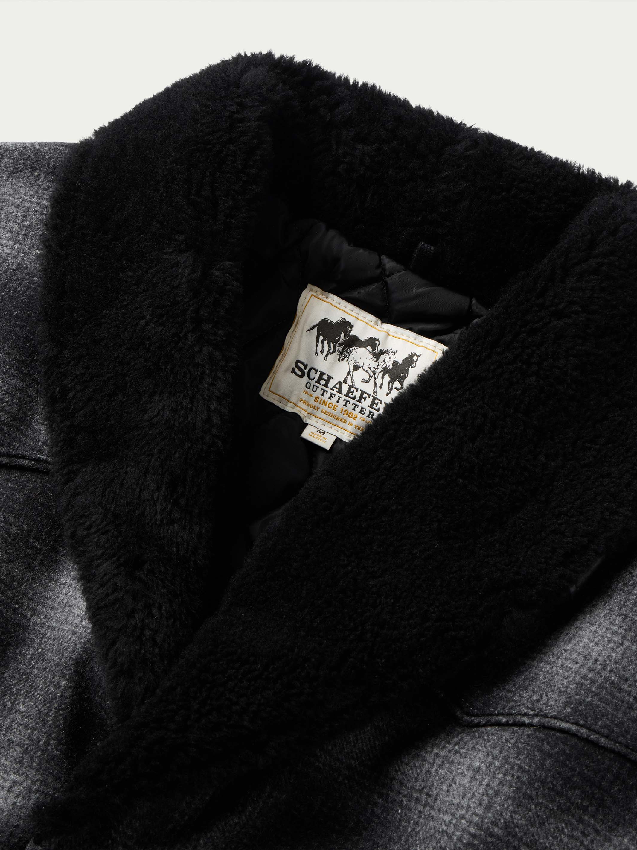 Wool Coat With Shearling Collar– Schaefer Outfitter