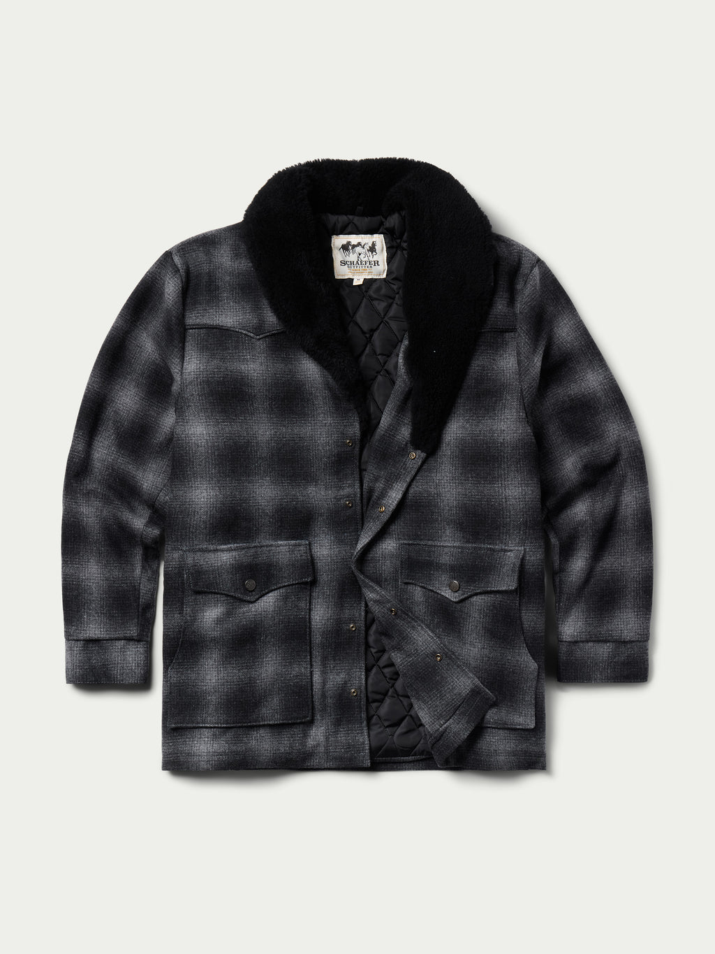 Wool Coat With Shearling Collar - Schaefer Outfitter