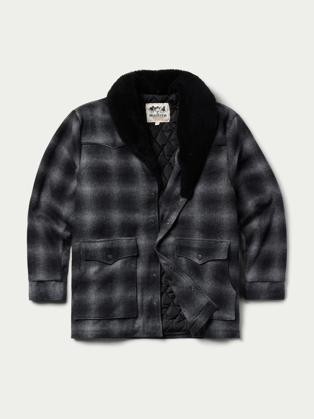 Wool Coat With Shearling Collar
