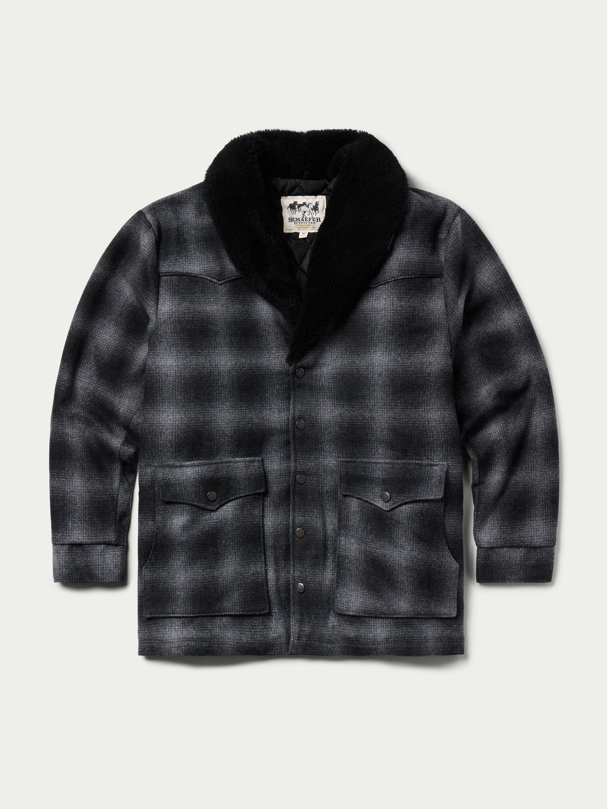 Wool Coat With Shearling Collar | Schaefer Outfitter