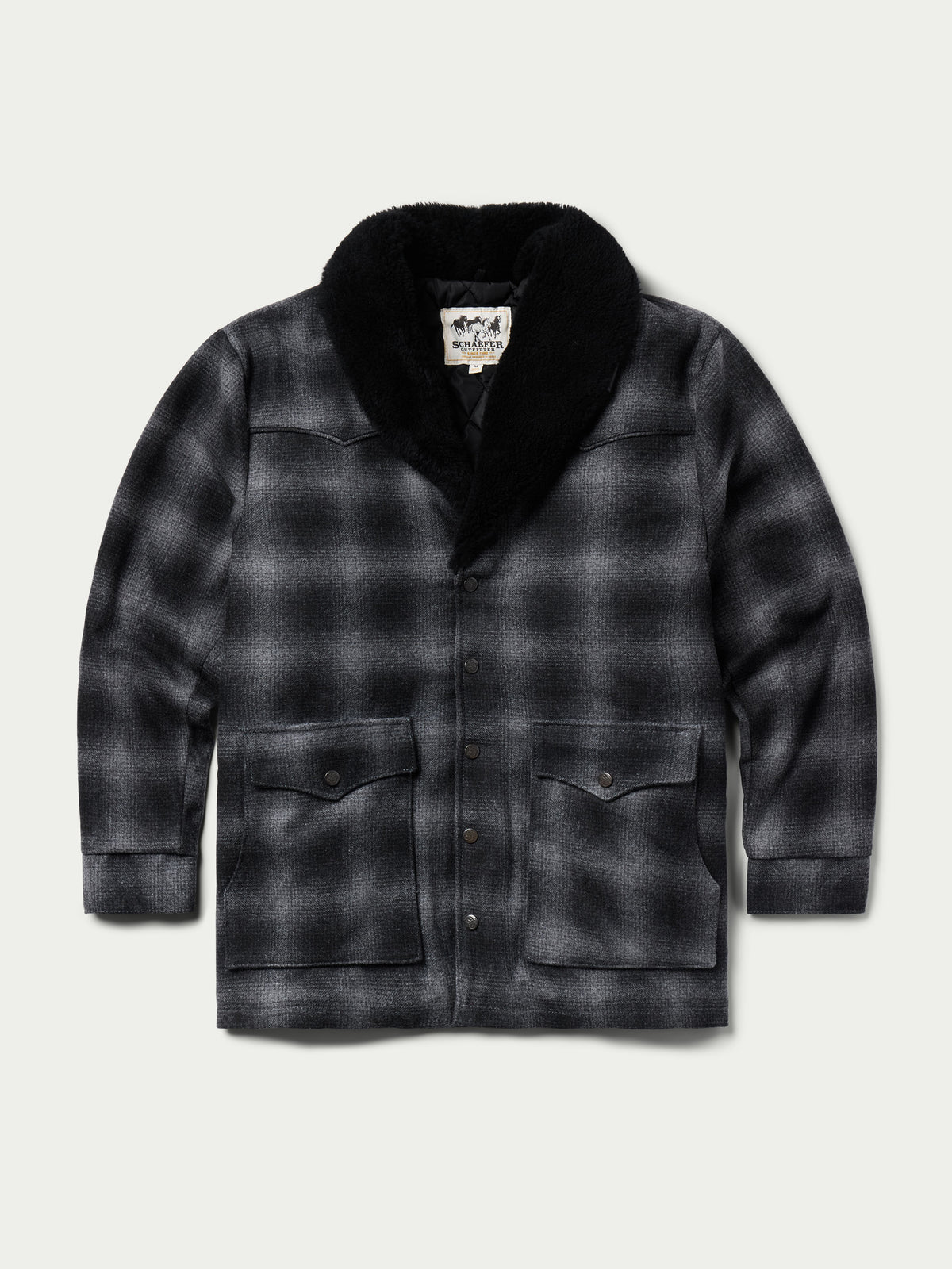 Wool Coat With Shearling Collar - Schaefer Outfitter