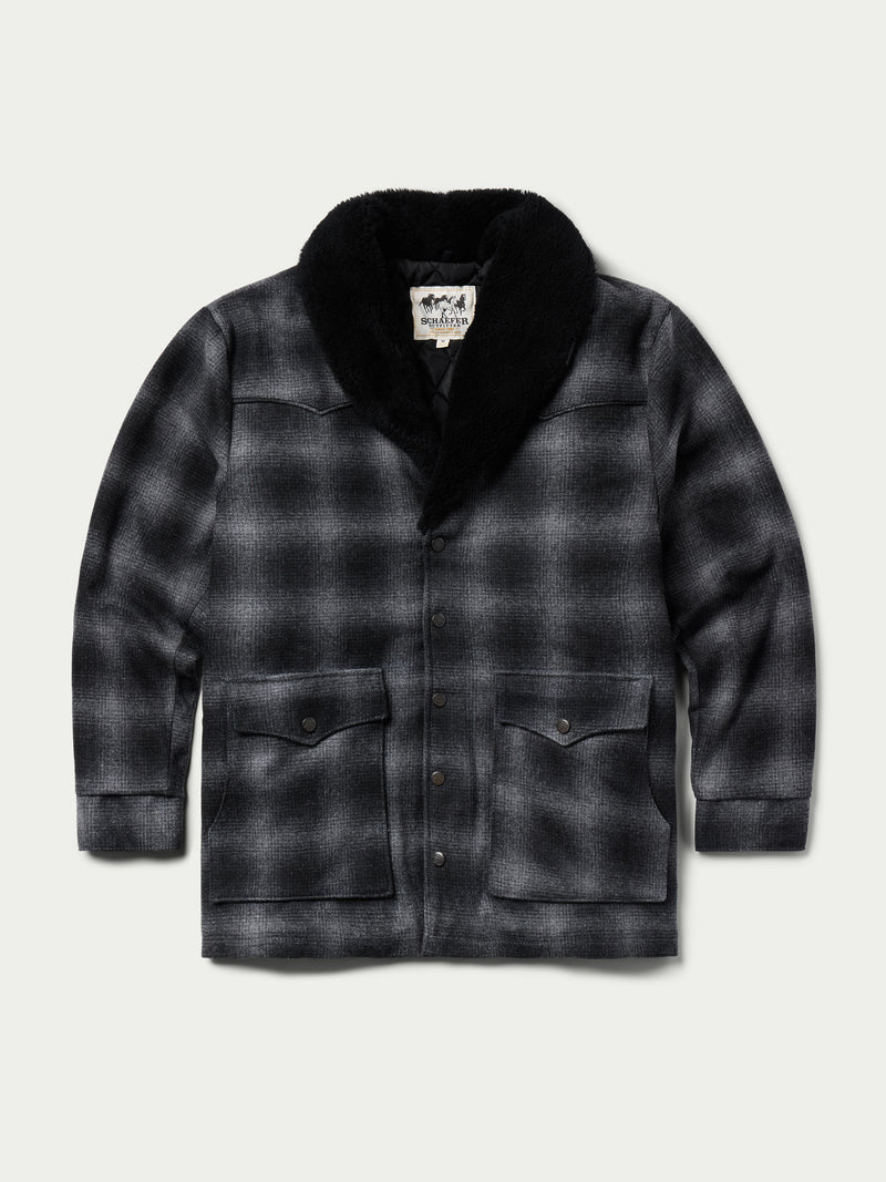 Wool Coat With Shearling Collar - Schaefer Outfitter